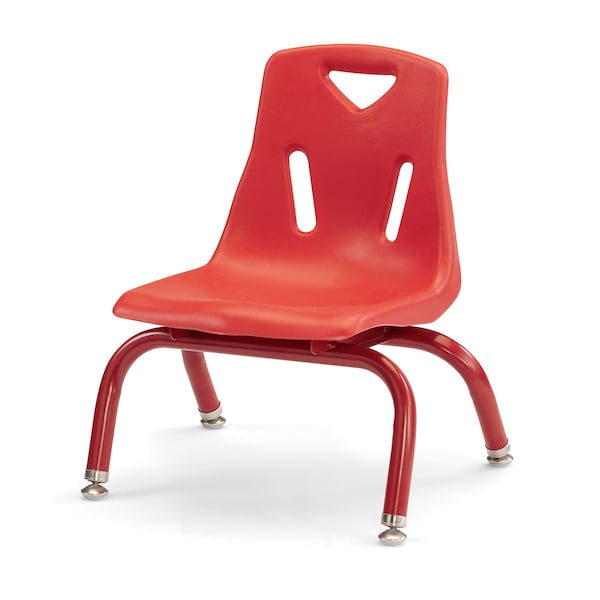 Berries Stacking Chairs with Powder-Coated Legs, 8 in. Ht, Set of 6, Red